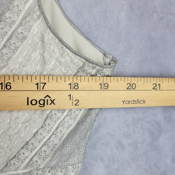 Max‎ Studio Grey Vintage Old Look Lace Babydoll Stretchy  Dress Size XL - Picture 7 of 9